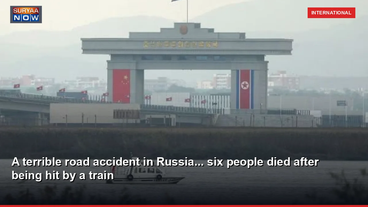 A terrible road accident in Russia... six people died after being hit by a train