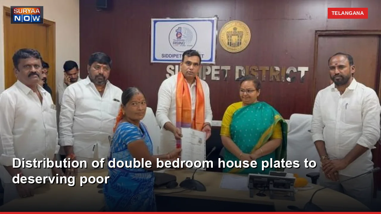 Distribution of double bedroom house plates to deserving poor