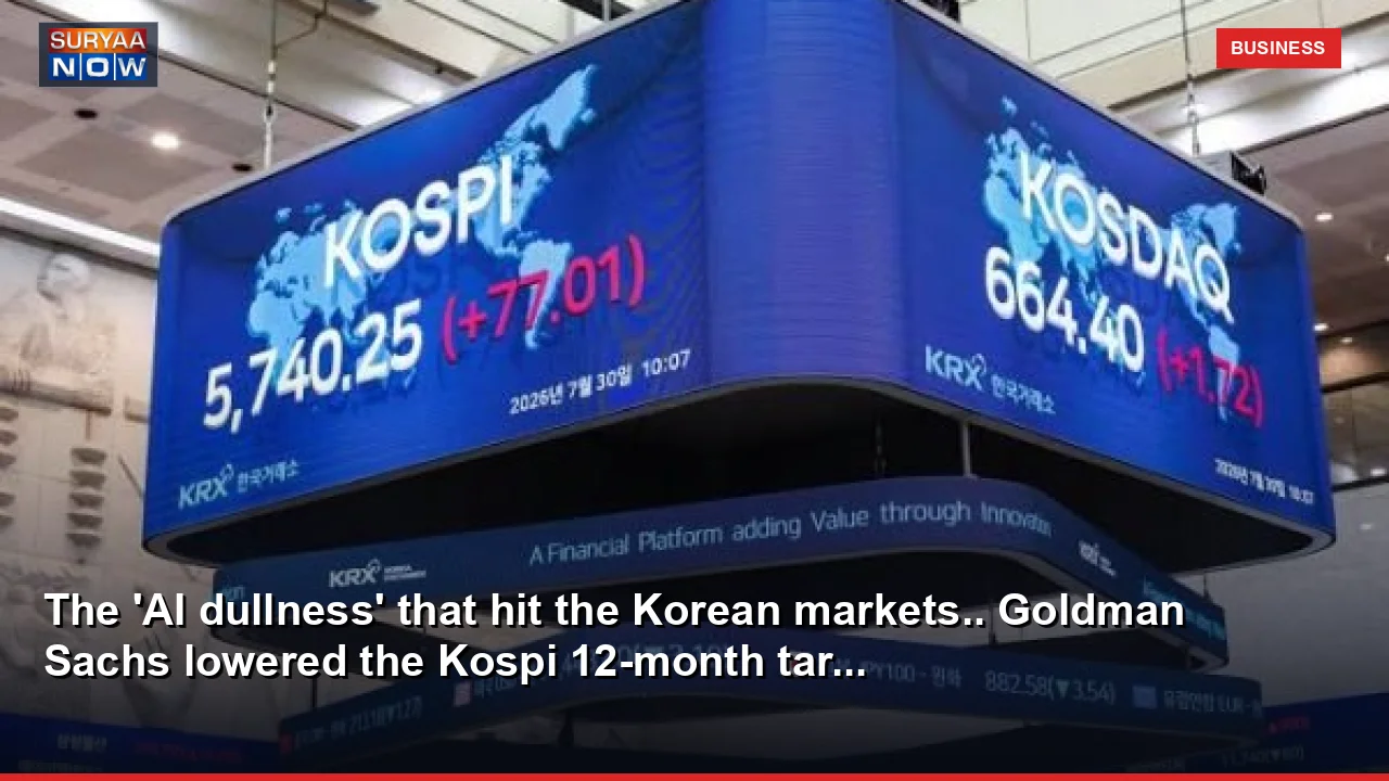 The 'AI dullness' that hit the Korean markets.. Goldman Sachs lowered the Kospi 12-month tar...