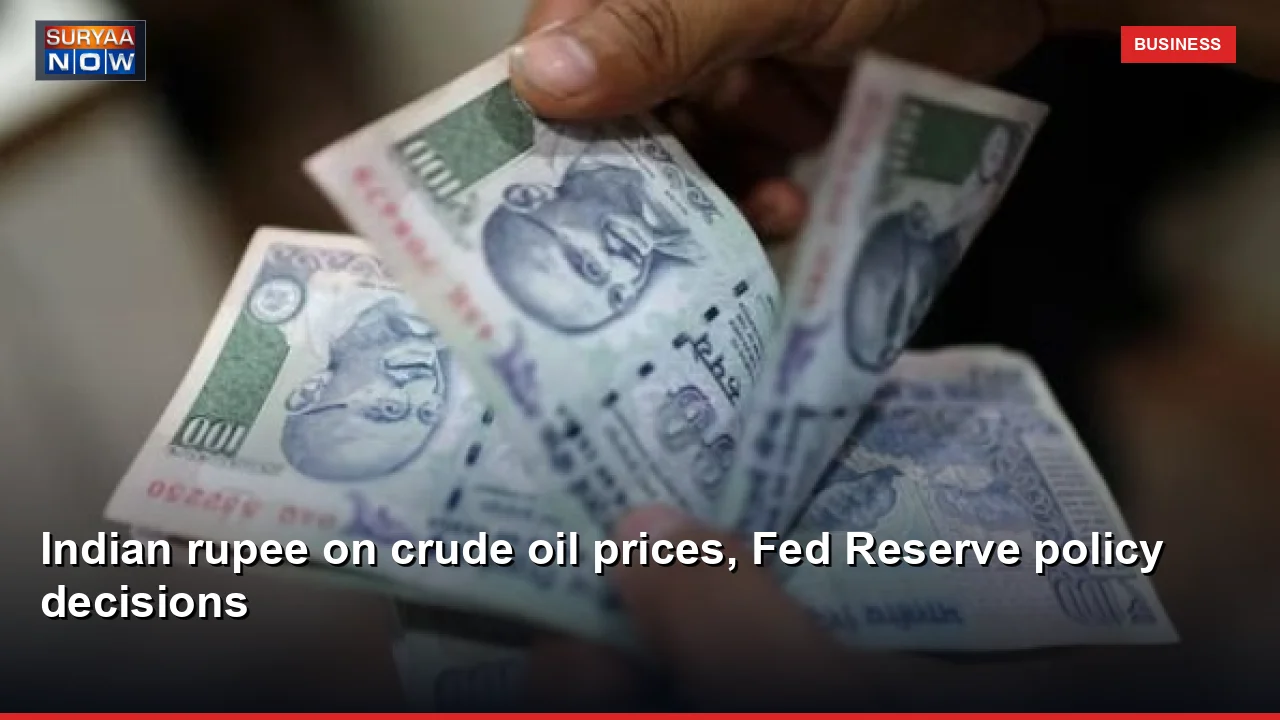 Indian rupee on crude oil prices, Fed Reserve policy decisions