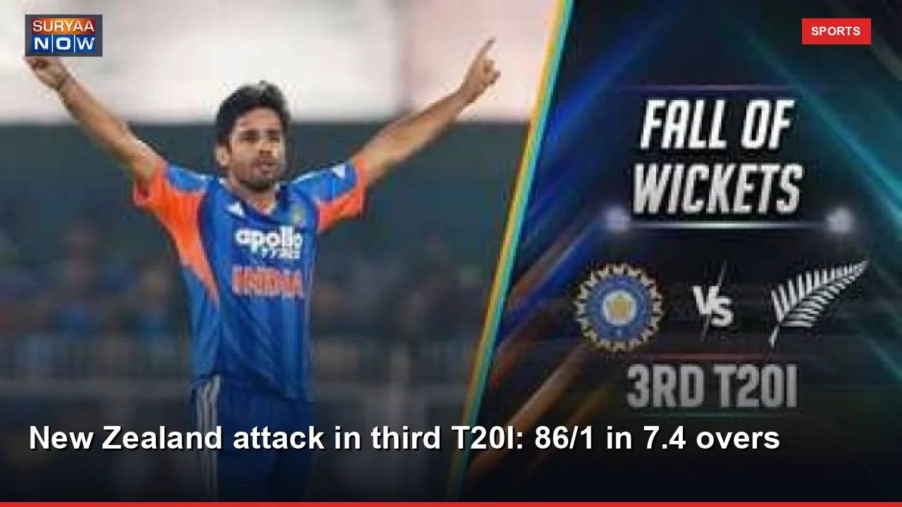 New Zealand attack in third T20I: 86/1 in 7.4 overs