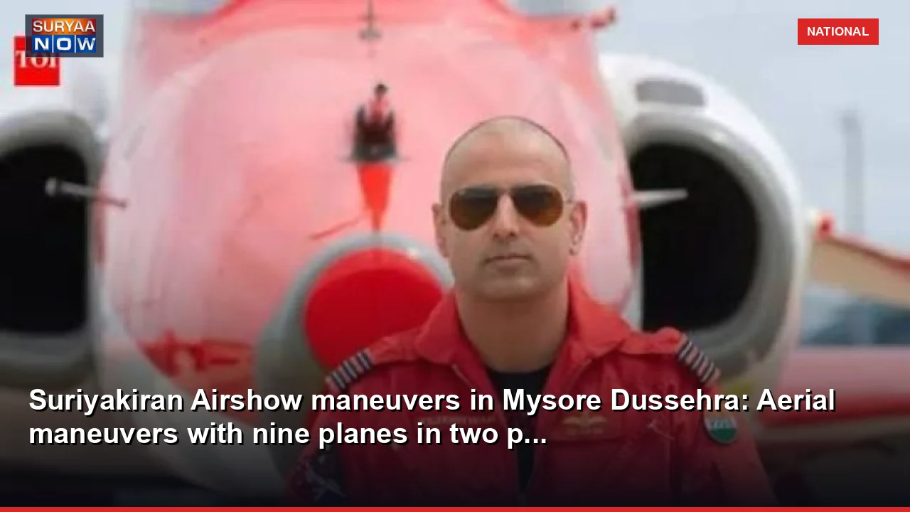 Suriyakiran Airshow maneuvers in Mysore Dussehra: Aerial maneuvers with nine planes in two p...