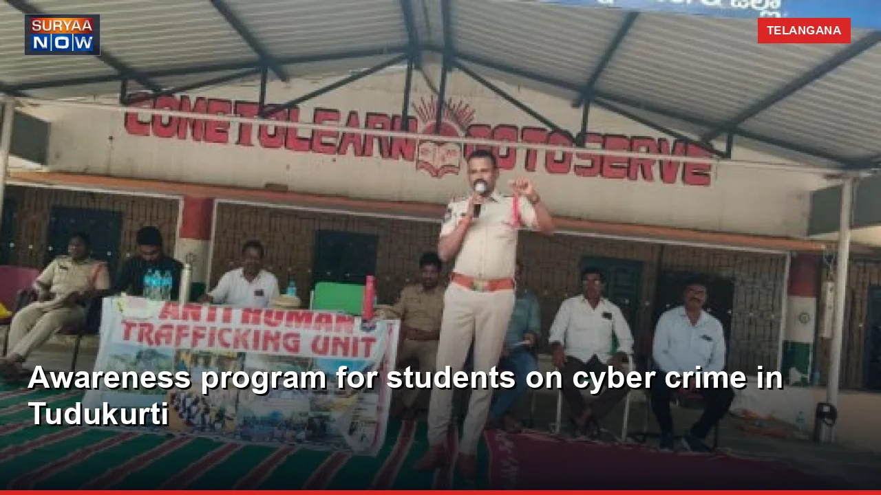 Awareness program for students on cyber crime in Tudukurti