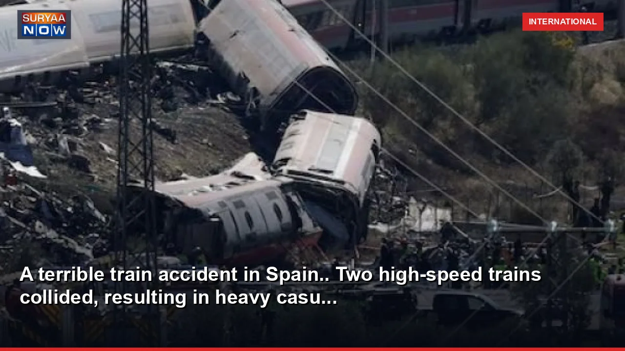 A terrible train accident in Spain.. Two high-speed trains collided, resulting in heavy casu...
