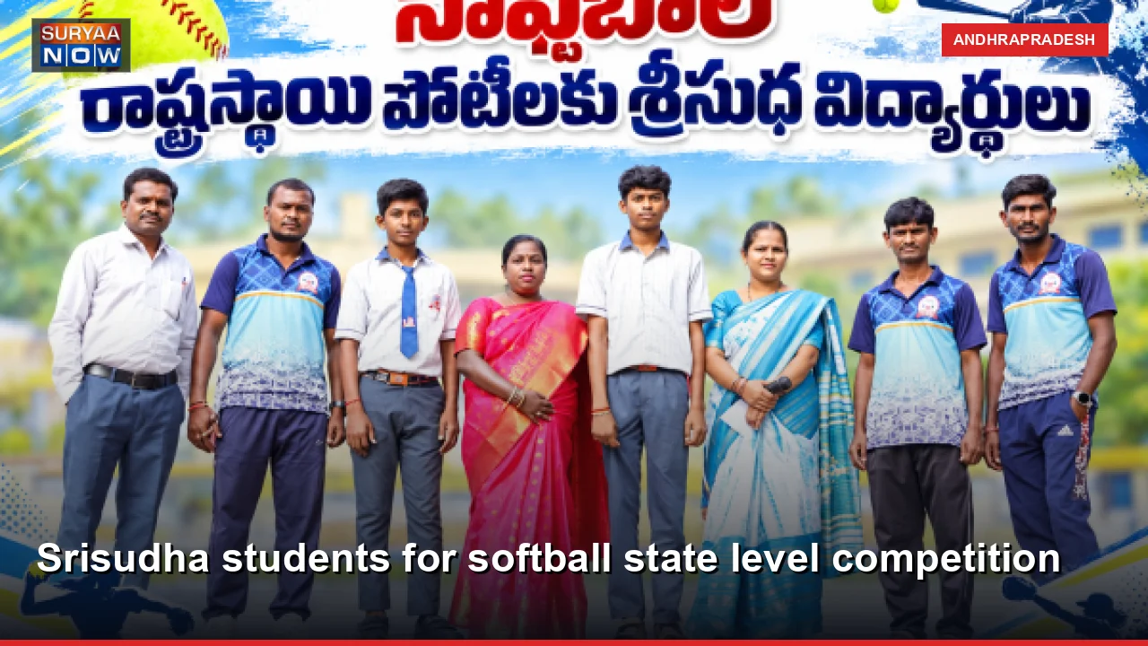 Srisudha students for softball state level competition