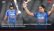 Indian women's team wins against Zimbabwe. Prateika Rawal century, Shafali Verma shines