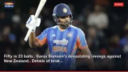 Fifty in 23 balls.. Sanju Samson's devastating innings against New Zealand.. Details of brok...