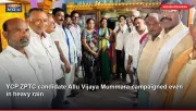 YCP ZPTC candidate Allu Vijaya Mummara campaigned even in heavy rain