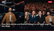 Vijay Deverakonda and Shikhar Dhawan on the same stage in Abu Dhabi