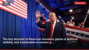 The key demand of American business giants is political stability and sustainable economic p...