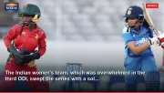 The Indian women's team, which was overwhelmed in the third ODI, swept the series with a sol...