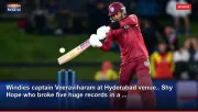 Windies captain Veeraviharam at Hyderabad venue.. Shy Hope who broke five huge records in a ...