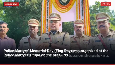 Police Martyrs' Memorial Day (Flag Day) was organized at the Police Martyrs' Stupa on the outskirts