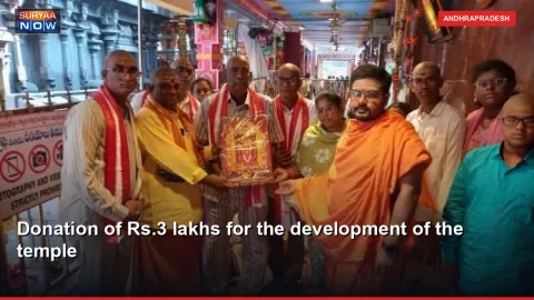 Donation of Rs.3 lakhs for the development of the temple