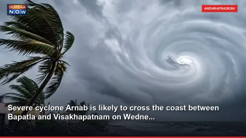 Severe cyclone Arnab is likely to cross the coast between Bapatla and Visakhapatnam on Wedne...