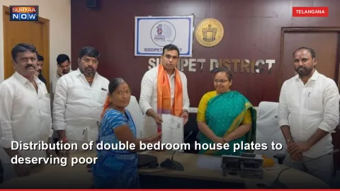 Distribution of double bedroom house plates to deserving poor