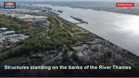 Structures standing on the banks of the River Thames