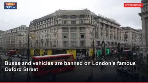 Buses and vehicles are banned on London's famous Oxford Street