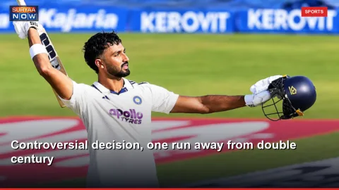 Controversial decision, one run away from double century