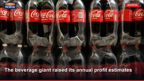 The beverage giant raised its annual profit estimates