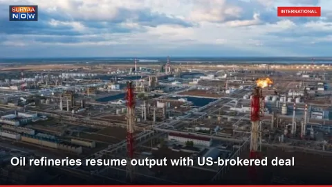 Oil refineries resume output with US-brokered deal