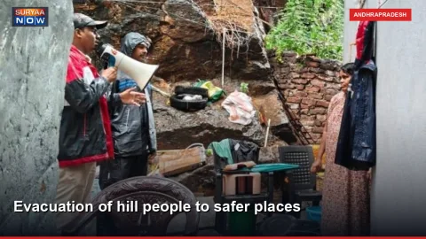 Evacuation of hill people to safer places