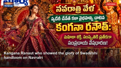 Kangana Ranaut who showed the glory of Swadeshi handloom on Navratri