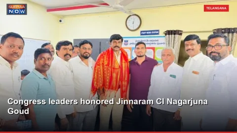 Congress leaders honored Jinnaram CI Nagarjuna Goud
