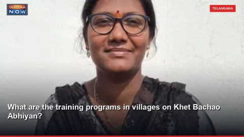 What are the training programs in villages on Khet Bachao Abhiyan?